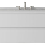 36" White Wood Floating Bathroom Vanity With Sink And Two Drawers - HomeRoots - Flyclothing LLC