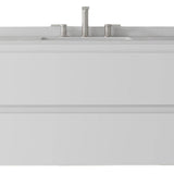 36" White Wood Floating Bathroom Vanity With Sink And Two Drawers - HomeRoots - Flyclothing LLC