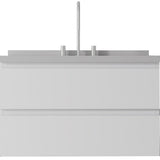 36" White Wood Floating Bathroom Vanity With Sink And Two Drawers - HomeRoots - Flyclothing LLC