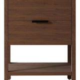 24" Brown Wood Freestanding Bathroom Vanity With White Sink And Two Drawers - HomeRoots - Flyclothing LLC
