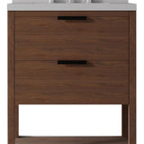 24" Brown Wood Freestanding Bathroom Vanity With White Sink And Two Drawers - HomeRoots - Flyclothing LLC