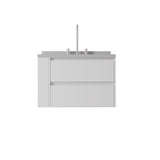 30" White Wood Floating Bathroom Vanity With Sink And Two Drawers - HomeRoots - Flyclothing LLC