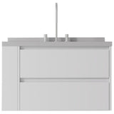 36" White Wood Floating Bathroom Vanity With Sink And Two Drawers - HomeRoots - Flyclothing LLC