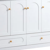 48" White Wood Freestanding Four Door Bathroom Vanity With Sink And Two Drawers - HomeRoots - Flyclothing LLC