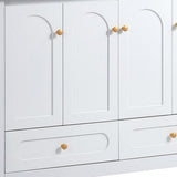 48" White Wood Freestanding Four Door Bathroom Vanity With Sink And Two Drawers - HomeRoots - Flyclothing LLC