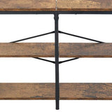 63" Brown And Black Wood Open Shelving TV Stand - HomeRoots - Flyclothing LLC