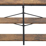 63" Brown And Black Wood Open Shelving TV Stand - HomeRoots - Flyclothing LLC