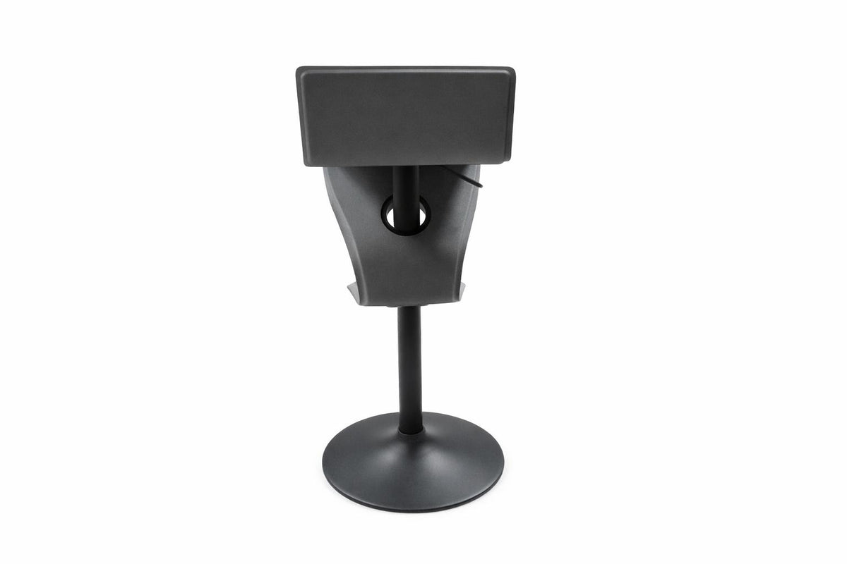 Gray And Black Faux Leather And Steel Low Back Adjustable Height Swivel Bar Chair - HomeRoots - Flyclothing LLC