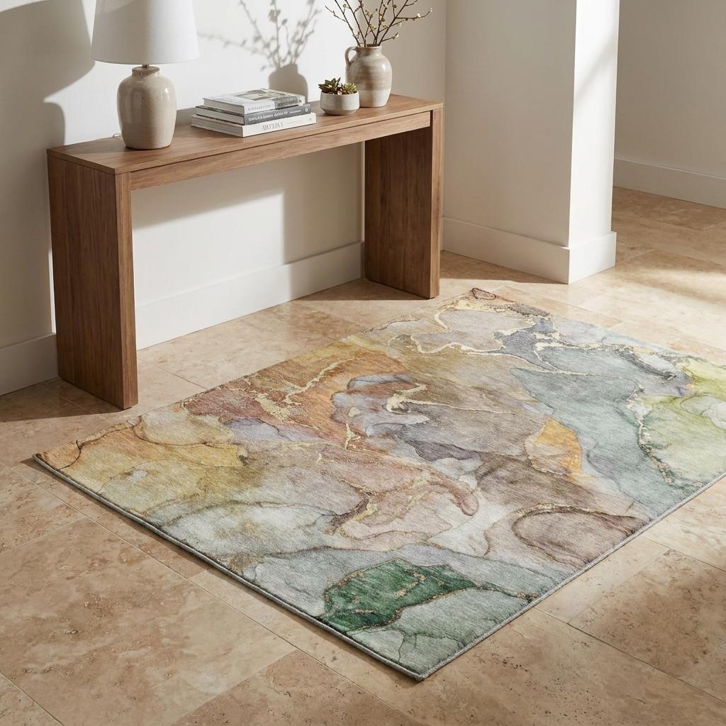 3' X 5' Beige And Taupe Abstract Shag Washable Area Rug With UV Protection - HomeRoots - Flyclothing LLC