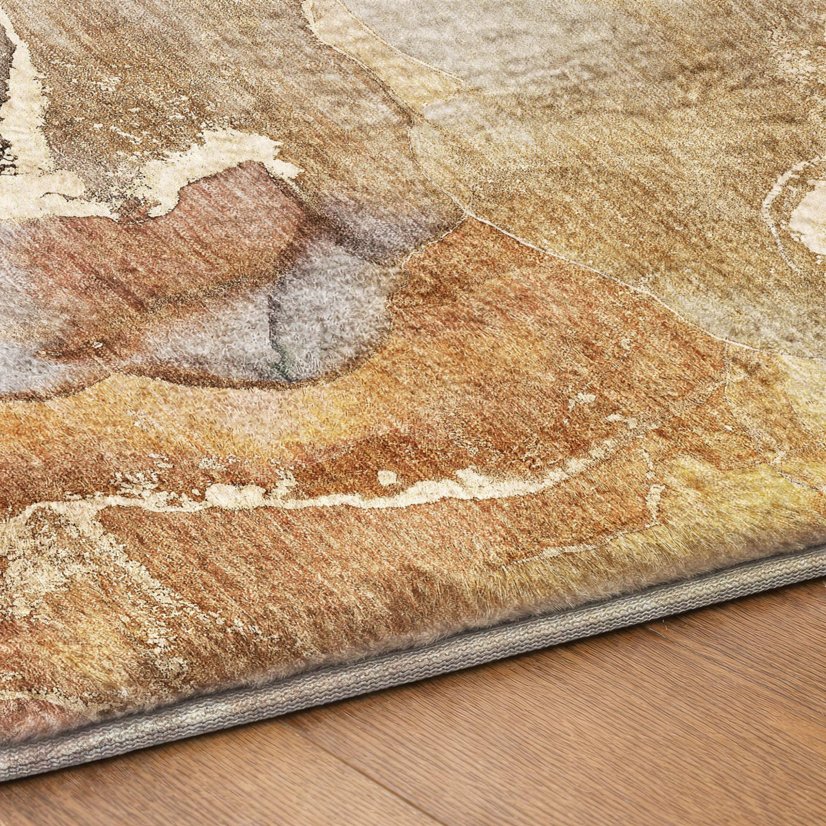 3' X 5' Beige And Taupe Abstract Shag Washable Area Rug With UV Protection - HomeRoots - Flyclothing LLC