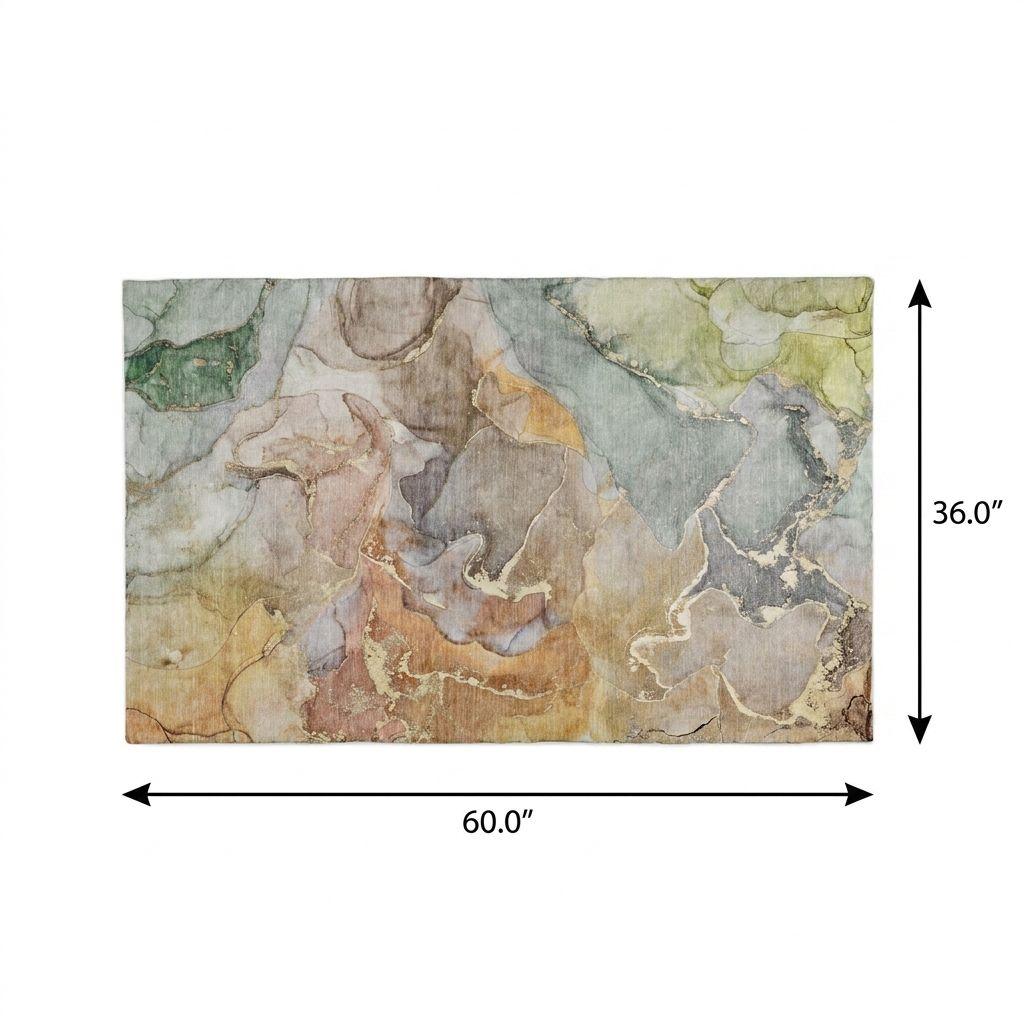 3' X 5' Beige And Taupe Abstract Shag Washable Area Rug With UV Protection - HomeRoots - Flyclothing LLC