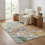 5' X 8' Beige And Taupe Abstract Shag Washable Area Rug With UV Protection - HomeRoots - Flyclothing LLC