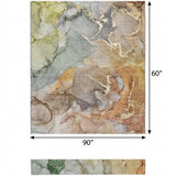 5' X 8' Beige And Taupe Abstract Shag Washable Area Rug With UV Protection - HomeRoots - Flyclothing LLC