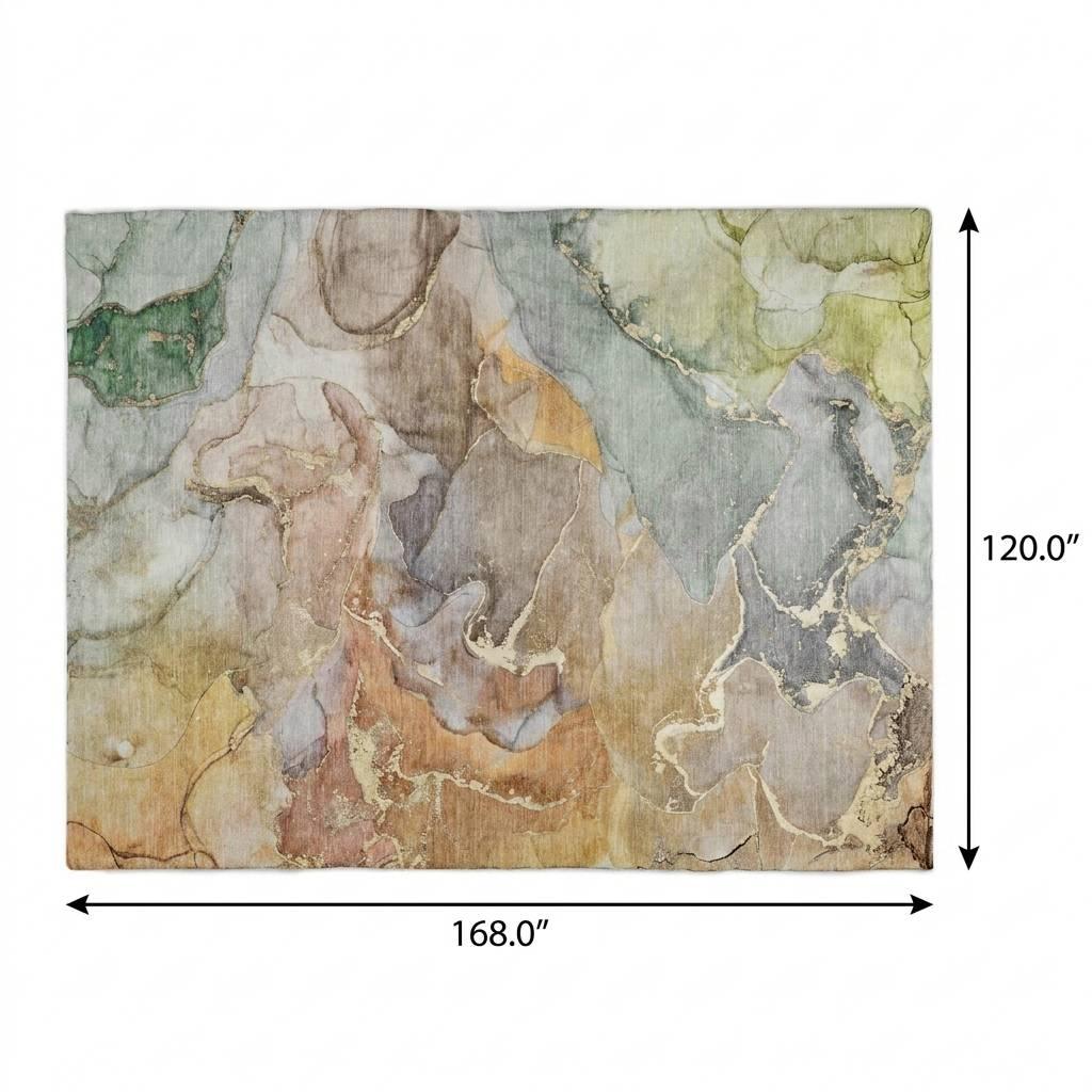 10' X 14' Beige And Taupe Abstract Shag Washable Area Rug With UV Protection - HomeRoots - Flyclothing LLC