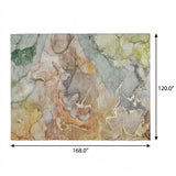 10' X 14' Beige And Taupe Abstract Shag Washable Area Rug With UV Protection - HomeRoots - Flyclothing LLC