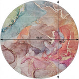 8' Blue And Teal Abstract Shag Washable Round Rug With UV Protection - HomeRoots - Flyclothing LLC