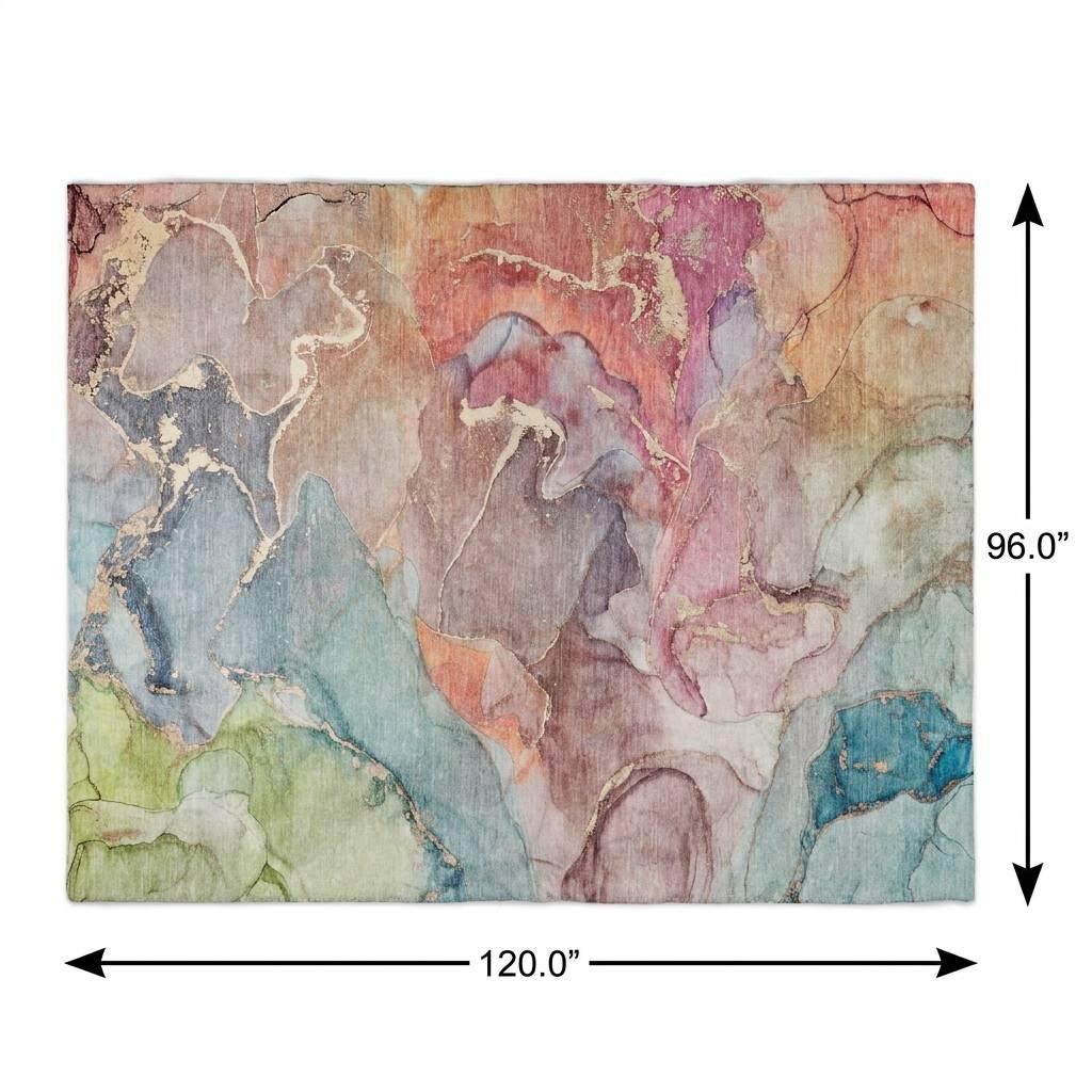 8' X 10' Blue And Teal Abstract Shag Washable Area Rug With UV Protection - HomeRoots - Flyclothing LLC