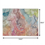 9' X 12' Blue And Teal Abstract Shag Washable Area Rug With UV Protection - HomeRoots - Flyclothing LLC