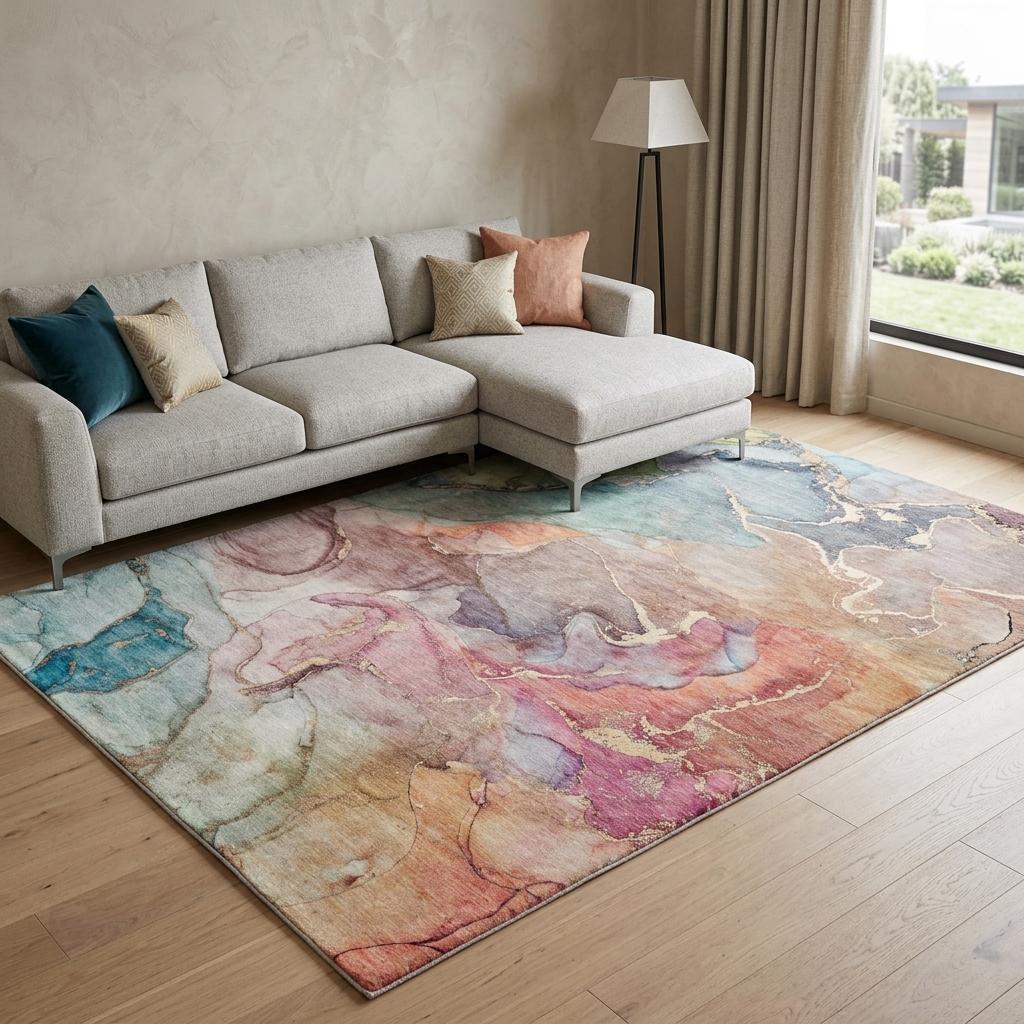 10' X 14' Blue And Teal Abstract Shag Washable Area Rug With UV Protection - HomeRoots - Flyclothing LLC