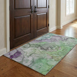 3' X 5' Green And Gray Abstract Shag Washable Area Rug With UV Protection - HomeRoots - Flyclothing LLC