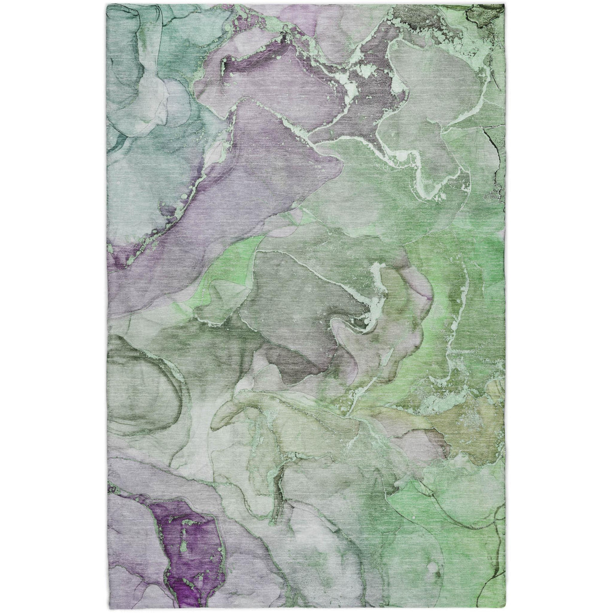 10' X 14' Green And Gray Abstract Shag Washable Area Rug With UV Protection - HomeRoots - Flyclothing LLC