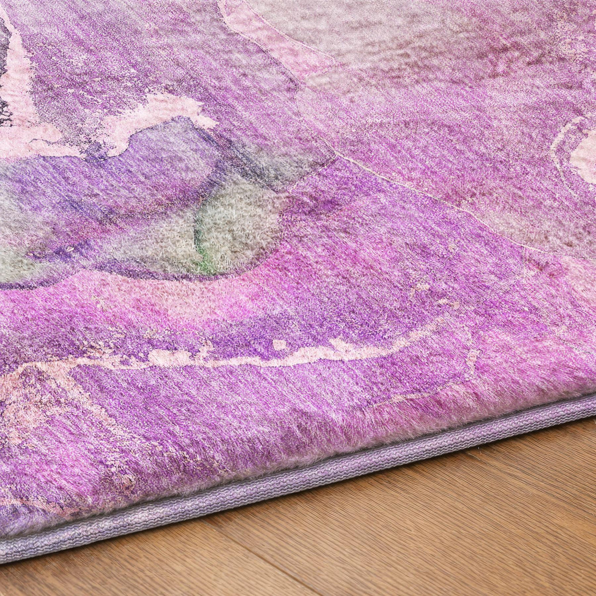8' X 10' Purple And Green Abstract Shag Washable Area Rug With UV Protection - HomeRoots - Flyclothing LLC