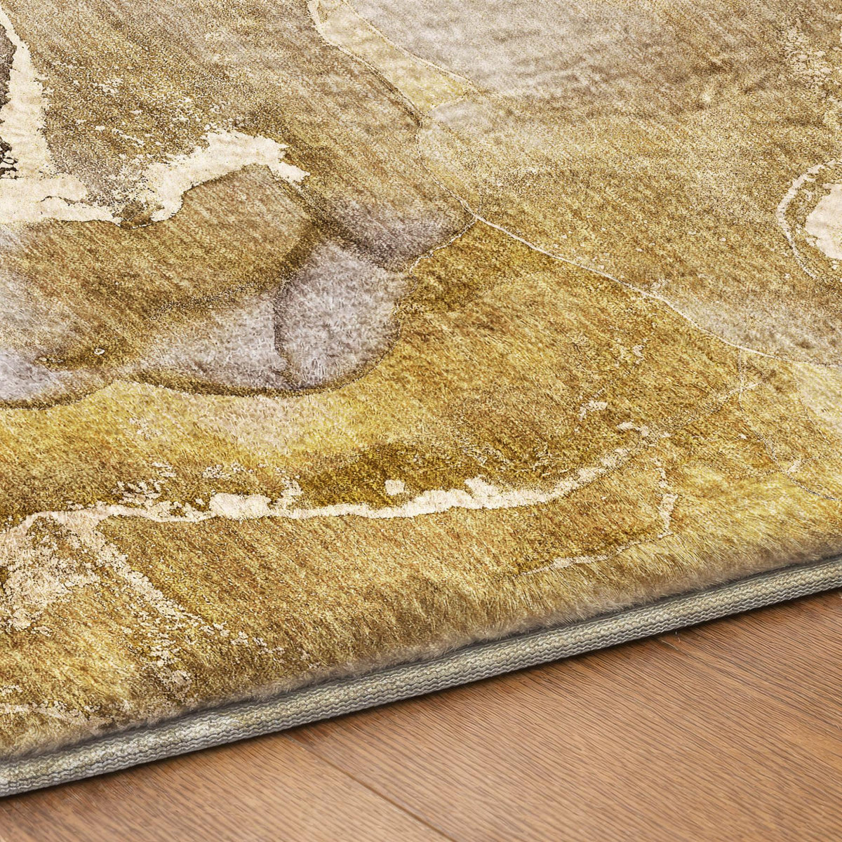 5' X 8' Taupe And Gray Abstract Shag Washable Area Rug With UV Protection - HomeRoots - Flyclothing LLC
