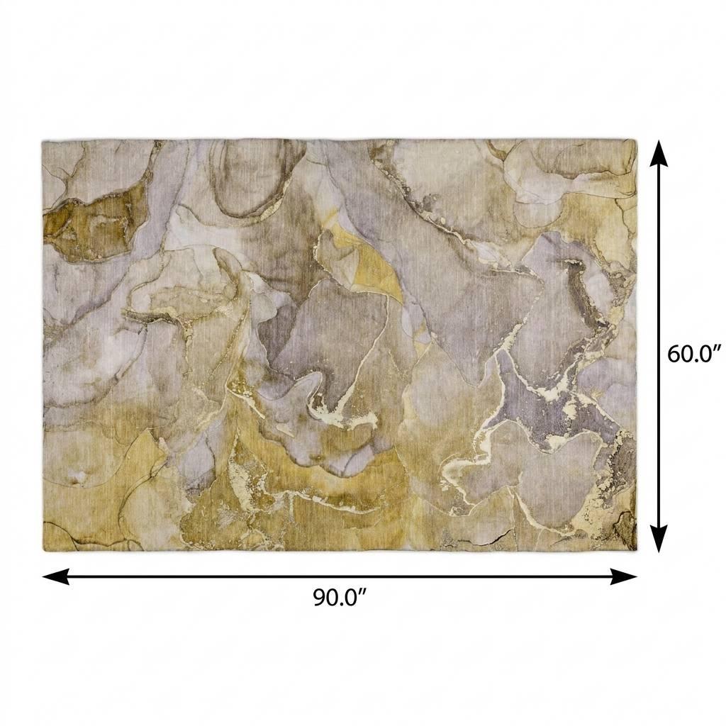 5' X 8' Taupe And Gray Abstract Shag Washable Area Rug With UV Protection - HomeRoots - Flyclothing LLC