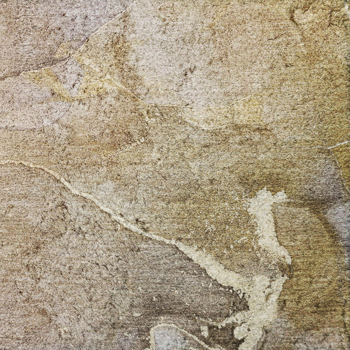 8' Taupe And Gray Abstract Shag Washable Round Rug With UV Protection - HomeRoots - Flyclothing LLC