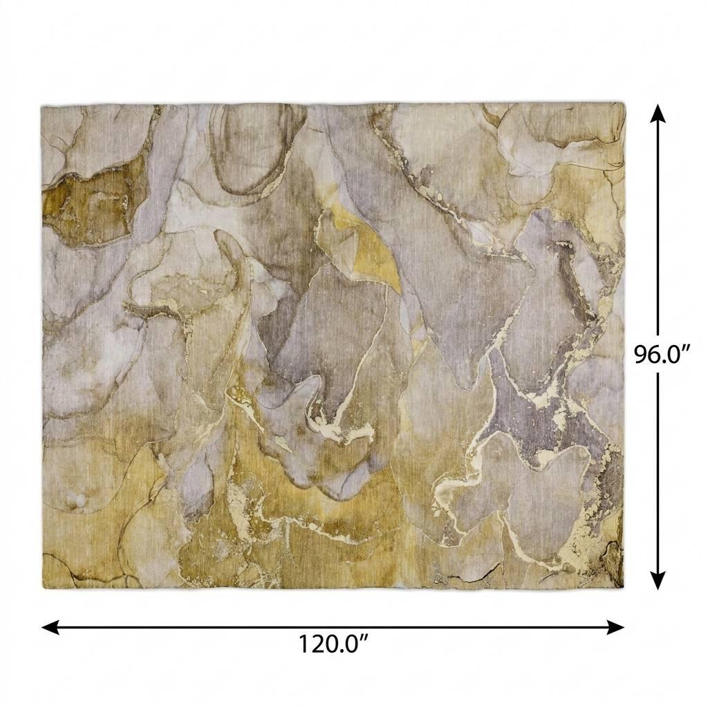 8' X 10' Taupe And Gray Abstract Shag Washable Area Rug With UV Protection - HomeRoots - Flyclothing LLC