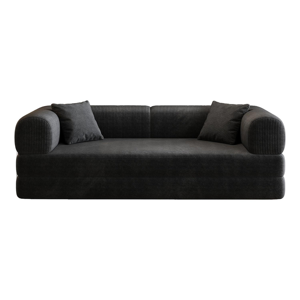 79" Black Corduroy Modular Sleeper Sofa - HomeRoots - Flyclothing LLC
