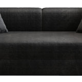 79" Black Corduroy Modular Sleeper Sofa - HomeRoots - Flyclothing LLC