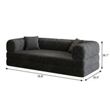79" Black Corduroy Modular Sleeper Sofa - HomeRoots - Flyclothing LLC