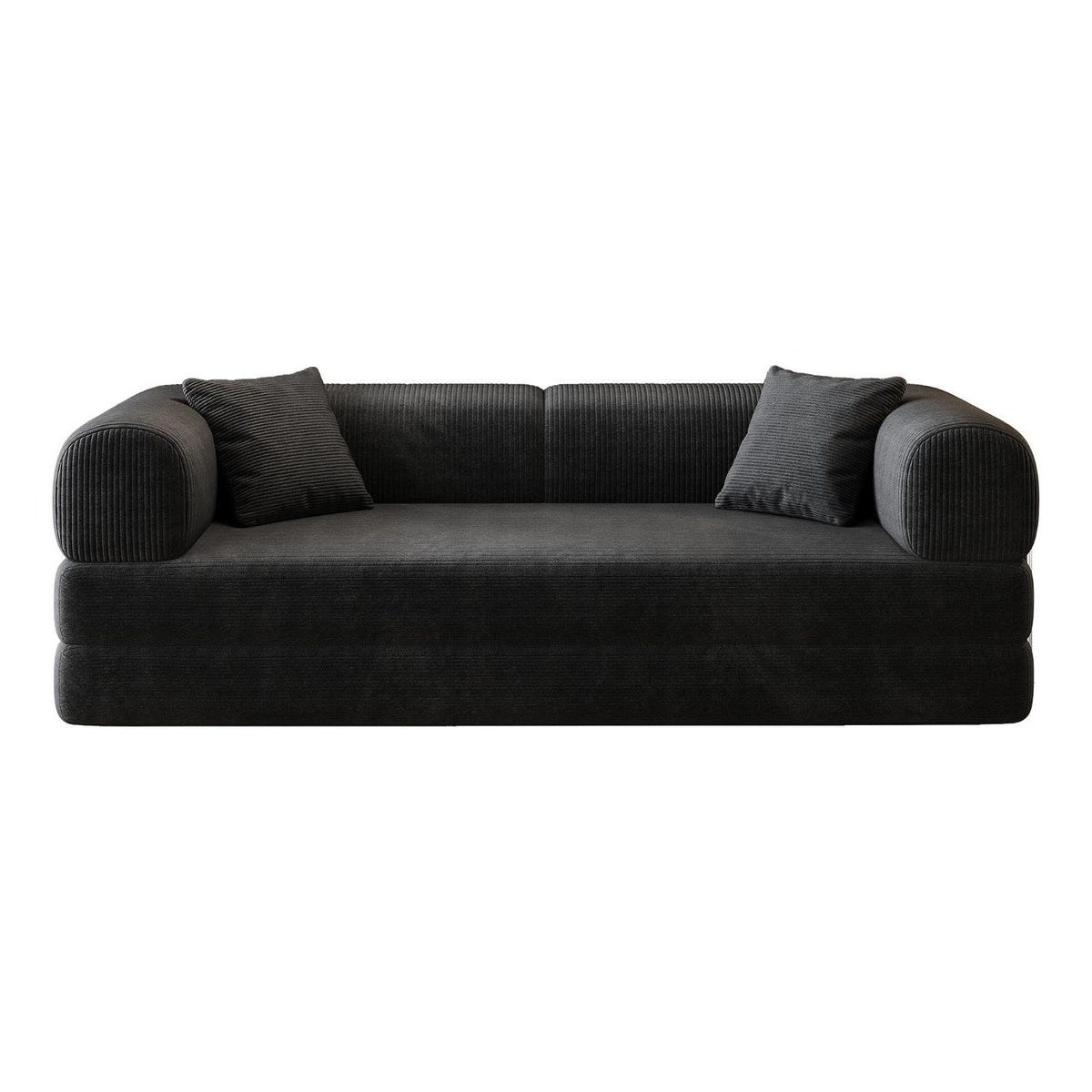 79" Black Corduroy Modular Sleeper Sofa - HomeRoots - Flyclothing LLC