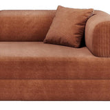 79" Brown Corduroy Convertible Futon Sleeper Sofa - HomeRoots - Flyclothing LLC