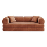 79" Brown Corduroy Convertible Futon Sleeper Sofa - HomeRoots - Flyclothing LLC