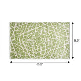 3' X 5' Green And Ivory Geometric Shag Washable Area Rug With UV Protection - HomeRoots - Flyclothing LLC