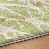 3' X 5' Green And Ivory Geometric Shag Washable Area Rug With UV Protection - HomeRoots - Flyclothing LLC