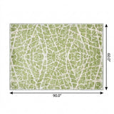 5' X 8' Green And Ivory Geometric Shag Washable Area Rug With UV Protection - HomeRoots - Flyclothing LLC