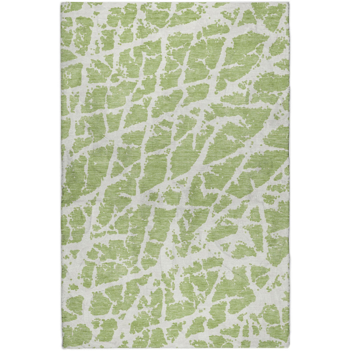 5' X 8' Green And Ivory Geometric Shag Washable Area Rug With UV Protection - HomeRoots - Flyclothing LLC