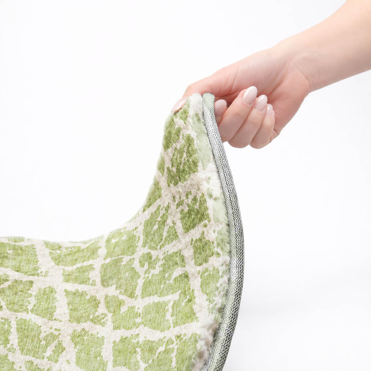 9' X 12' Green And Ivory Geometric Shag Washable Area Rug With UV Protection - HomeRoots - Flyclothing LLC