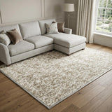 8' X 10' Beige And Ivory Geometric Shag Washable Area Rug With UV Protection - HomeRoots - Flyclothing LLC
