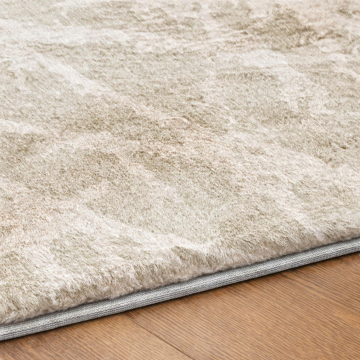8' X 10' Beige And Ivory Geometric Shag Washable Area Rug With UV Protection - HomeRoots - Flyclothing LLC