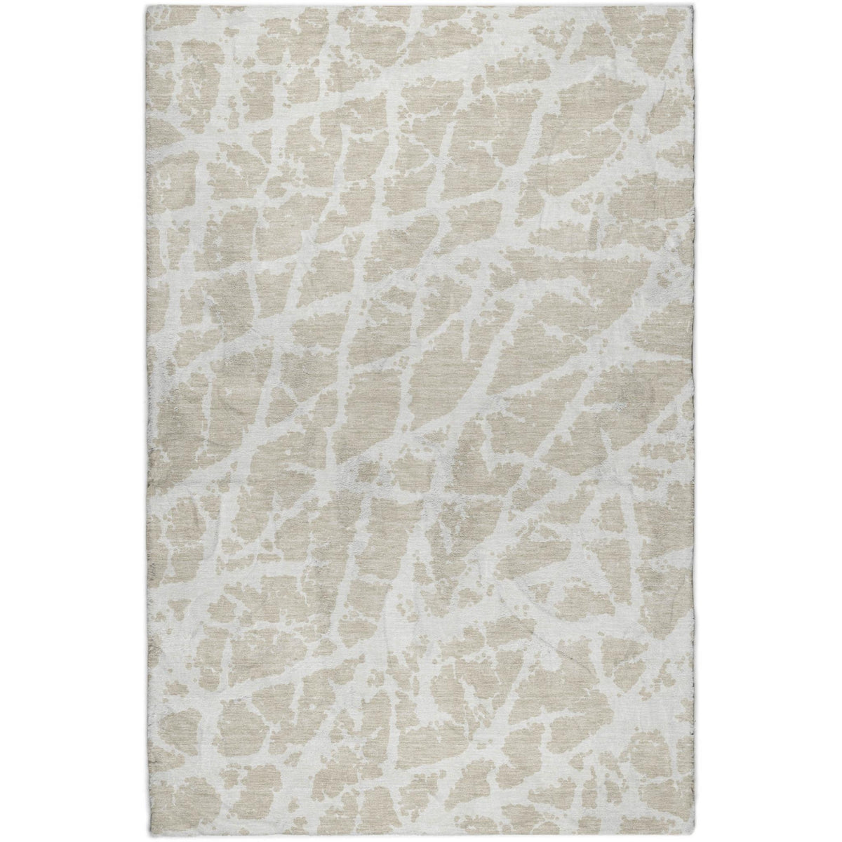 10' X 14' Beige And Ivory Geometric Shag Washable Area Rug With UV Protection - HomeRoots - Flyclothing LLC