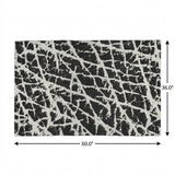 3' X 5' Black And Ivory Geometric Shag Washable Area Rug With UV Protection - HomeRoots - Flyclothing LLC