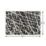 5' X 8' Black And Ivory Geometric Shag Washable Area Rug With UV Protection - HomeRoots - Flyclothing LLC