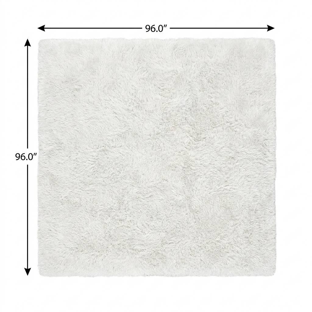 8' Beige And Ivory Abstract Shag Washable Round Rug With UV Protection - HomeRoots - Flyclothing LLC