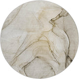 8' Beige And Ivory Abstract Shag Washable Round Rug With UV Protection - HomeRoots - Flyclothing LLC