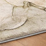 8' Beige And Ivory Abstract Shag Washable Round Rug With UV Protection - HomeRoots - Flyclothing LLC