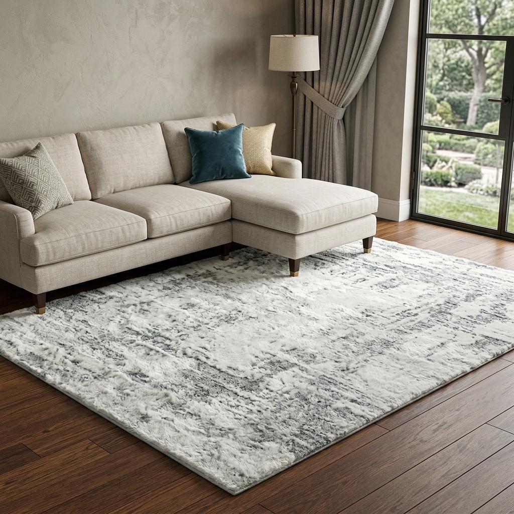 8' X 10' Beige And Ivory Abstract Shag Washable Area Rug With UV Protection - HomeRoots - Flyclothing LLC